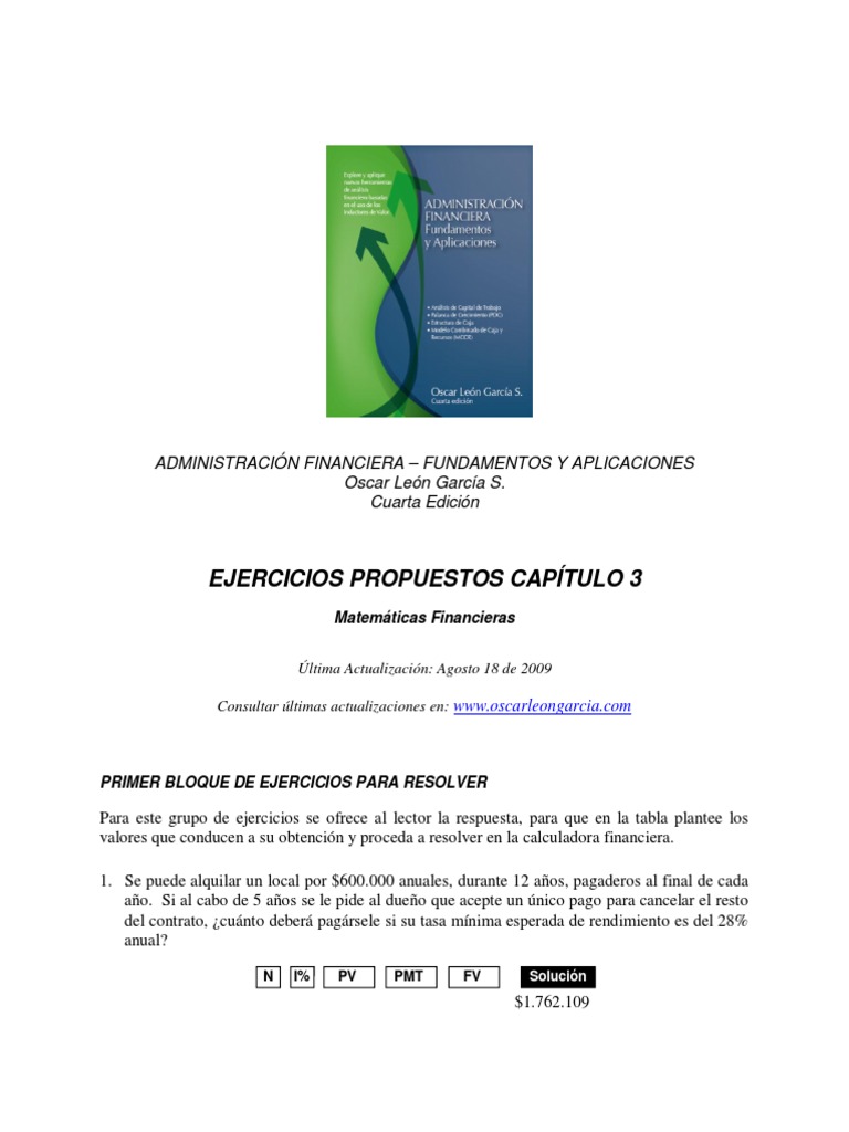 Ejercicios Resueltos de Matemáticas Financieras | PDF | Interés ...
