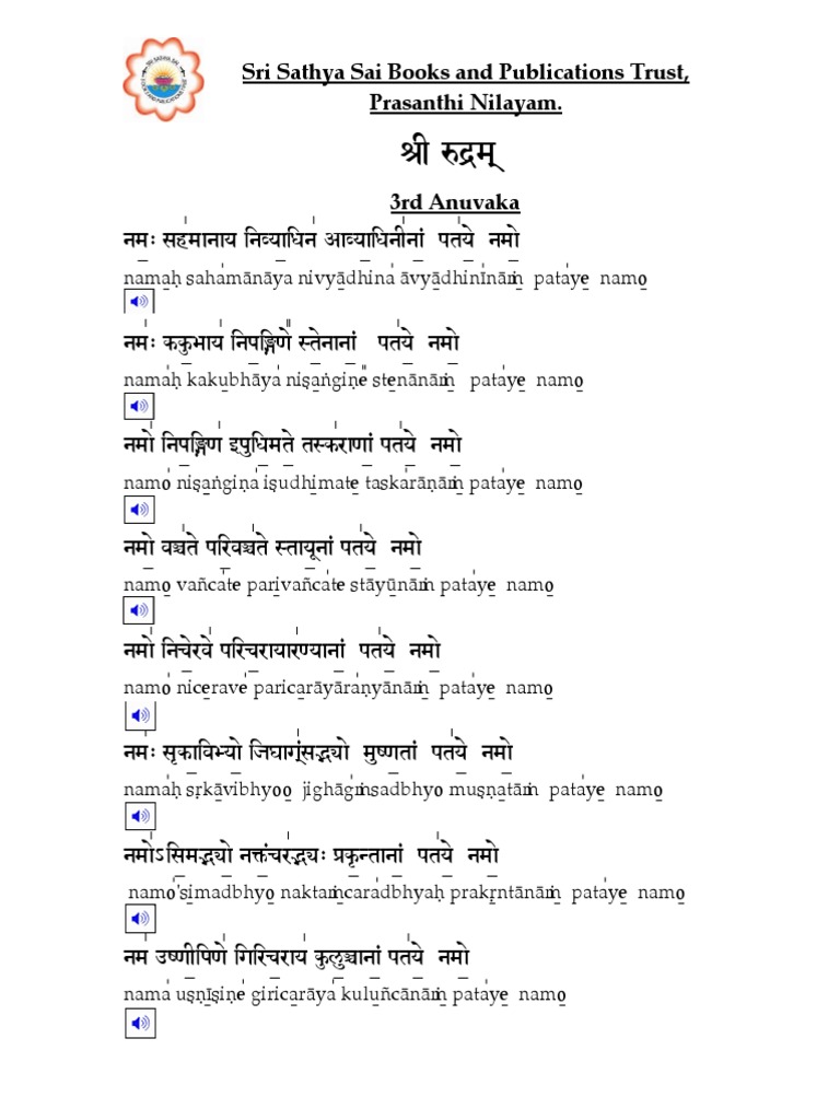 3rd Anuvaka of Sri Rudram | PDF