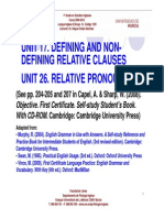 Units 17 - 26 - Relative Clauses and Relative Pronouns