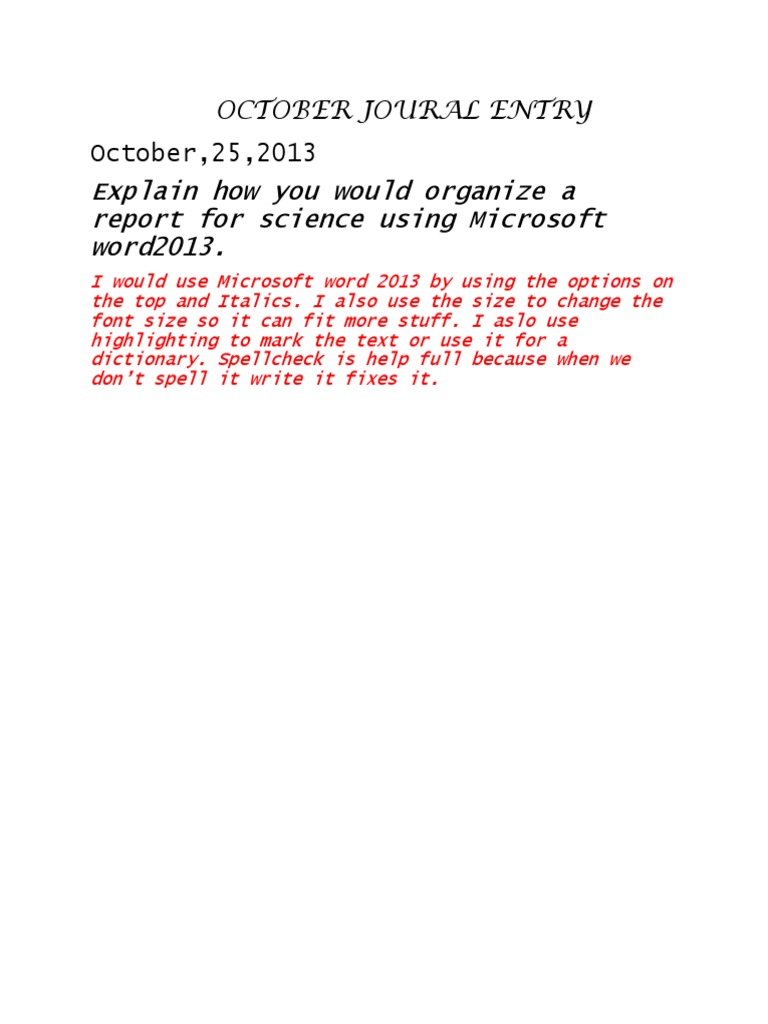 Organizing Science Reports in Word 2013 | PDF