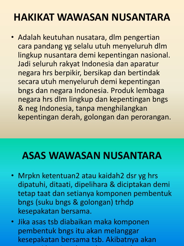 Hakikat wawasan nusantara adalah