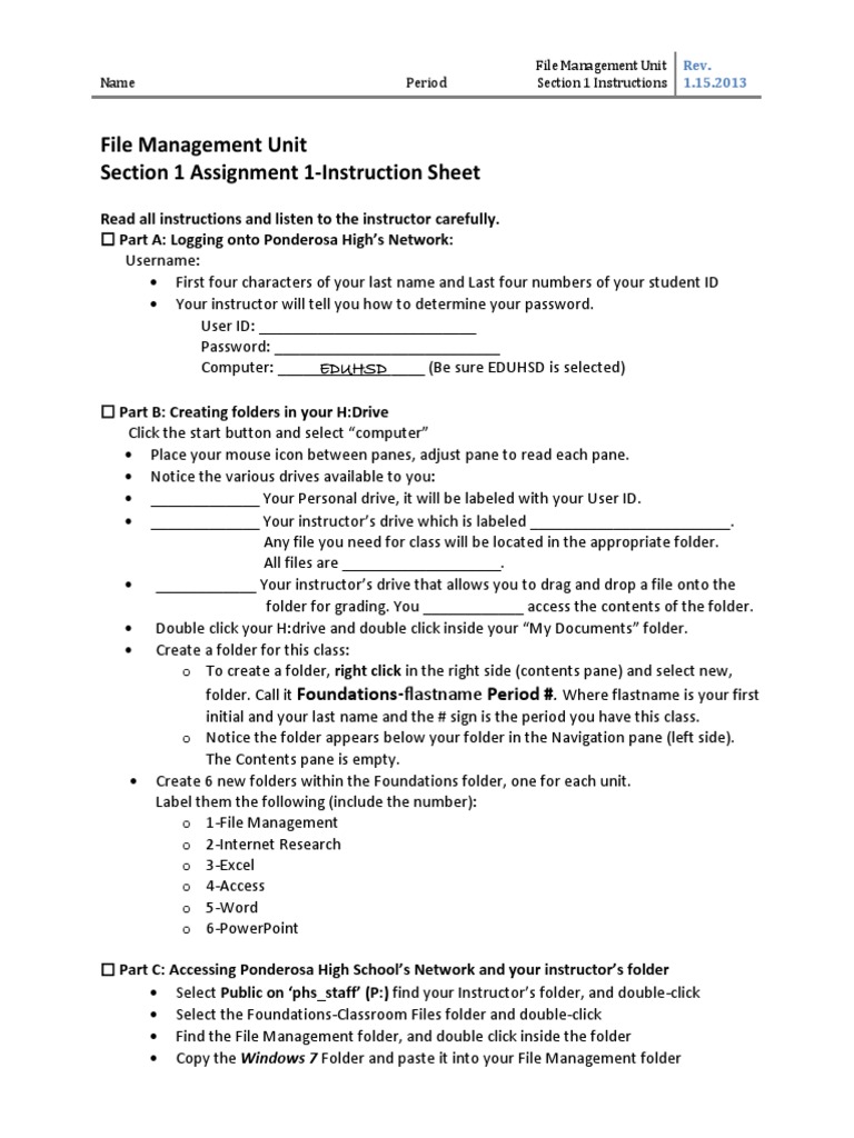 File Management Unit Instructions Guide | PDF | Double Click | Computer ...