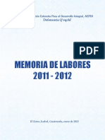 Memoria de Labores AEPDI Defensoría Q'eqchi' 2,011 -2,012