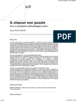 À chacun son puzzle.Pour un pluralisme méthodologique.Ferrié