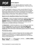 Harmonic and Inharmonic Spectra