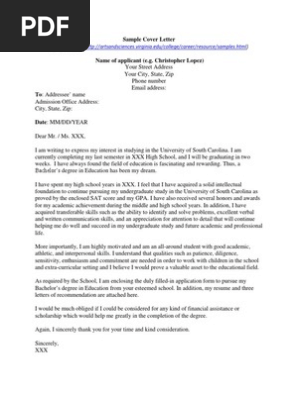 Sample Cover Letter