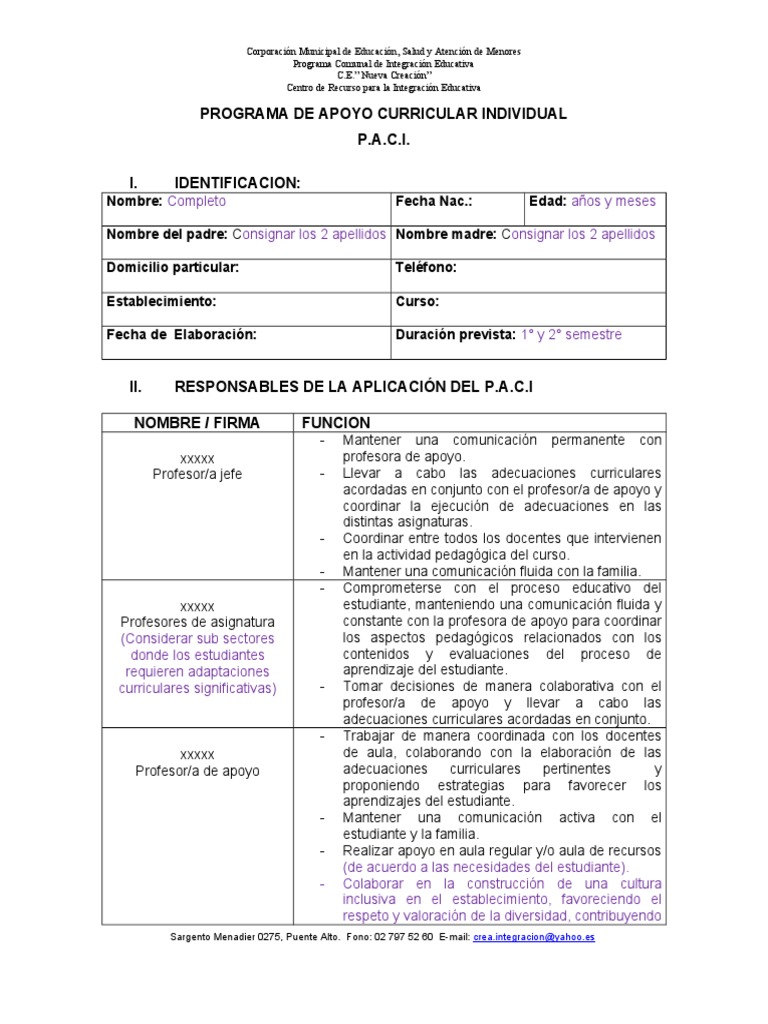 Formato PACI Con TIPS Bueno Bueno | PDF | Maestros | Compartir