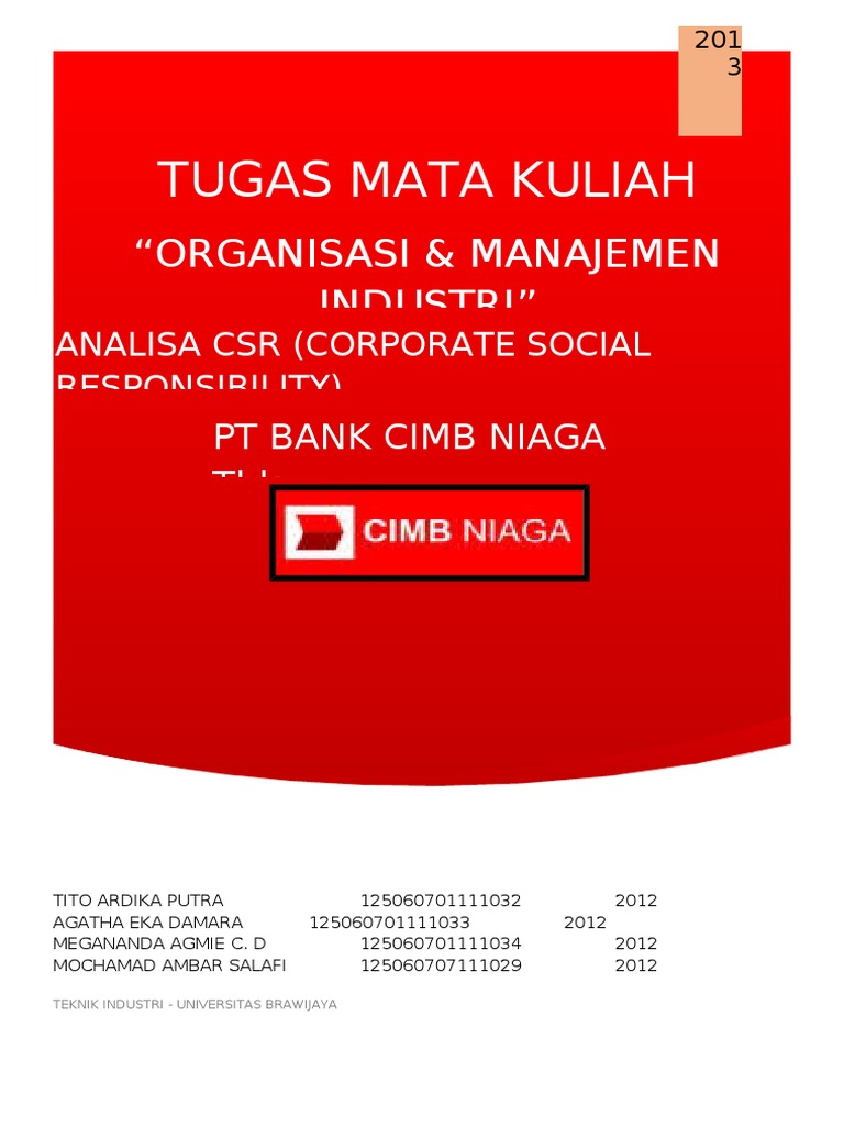 Analisa CSR CIMB NIAGA | PDF