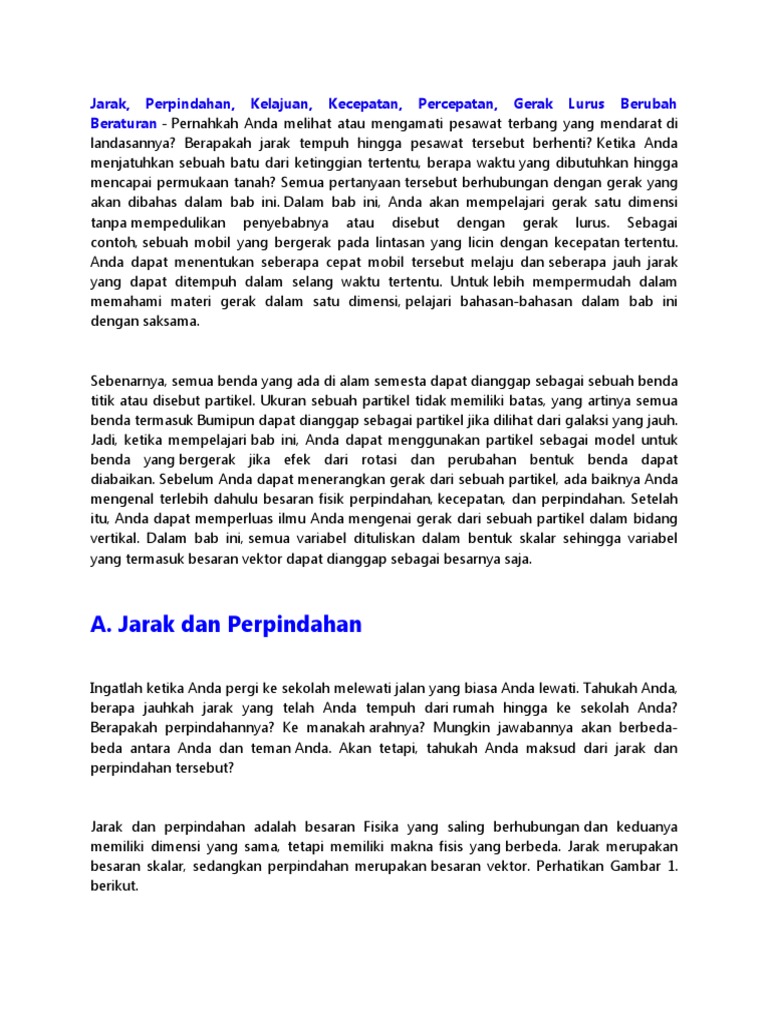 Kecepatan Dan Percepatan