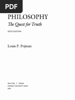 Pojman Philosophy The Quest For Truth 6e Pdf