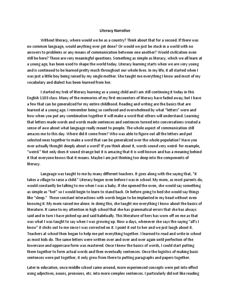 literacy education essay