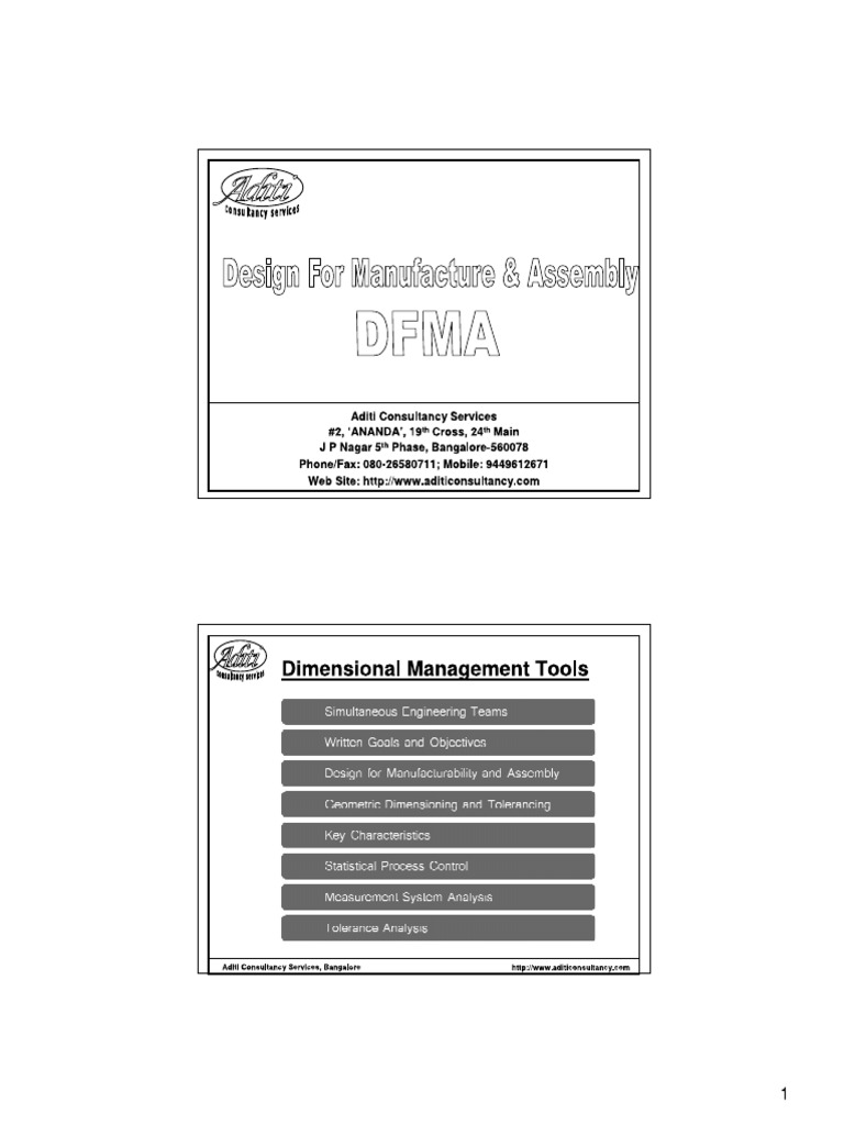 Design For Manufacturing and Assembly | PDF