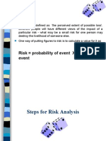 Risk Probability of Event X Cost of Event