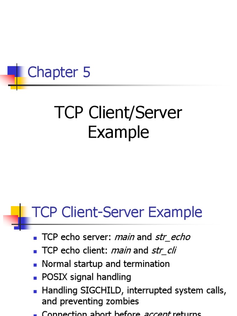 Ch5TCP Client Server Example PDF Transmission Control Protocol