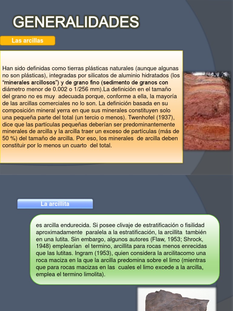 Arcillas | Descargar gratis PDF | Arcilla | Roca clástica