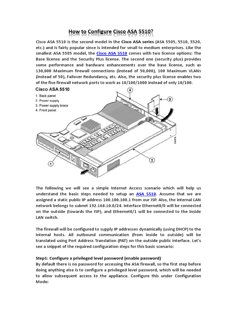 Configuring Cisco ASA 5510 Firewall | PDF | Ip Address | Firewall ...
