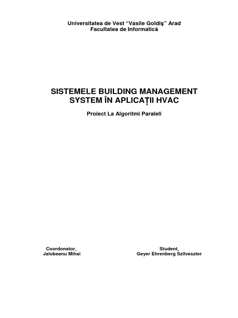 Sisteme BMS in Aplicatii HVAC | PDF
