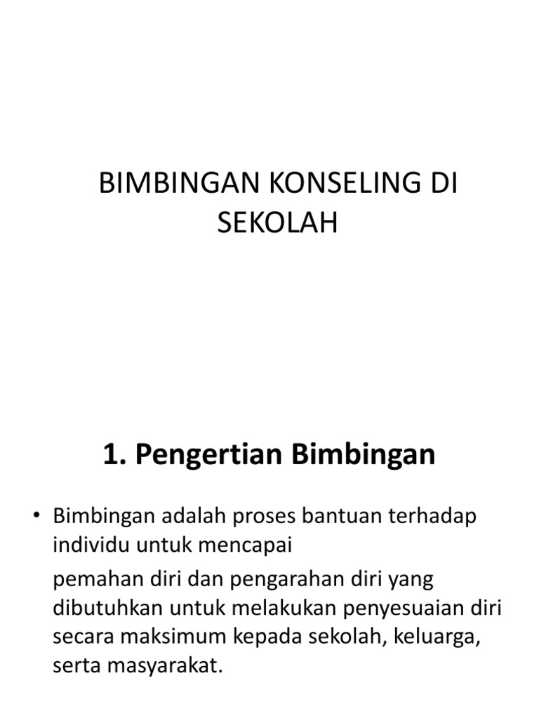 Bimbingan Konseling Di Sekolah