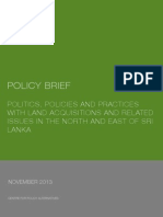 Policy Brief: Politics, Policies and Practices With Land Acquisitions and Related Issues in The North and East of Sri Lanka