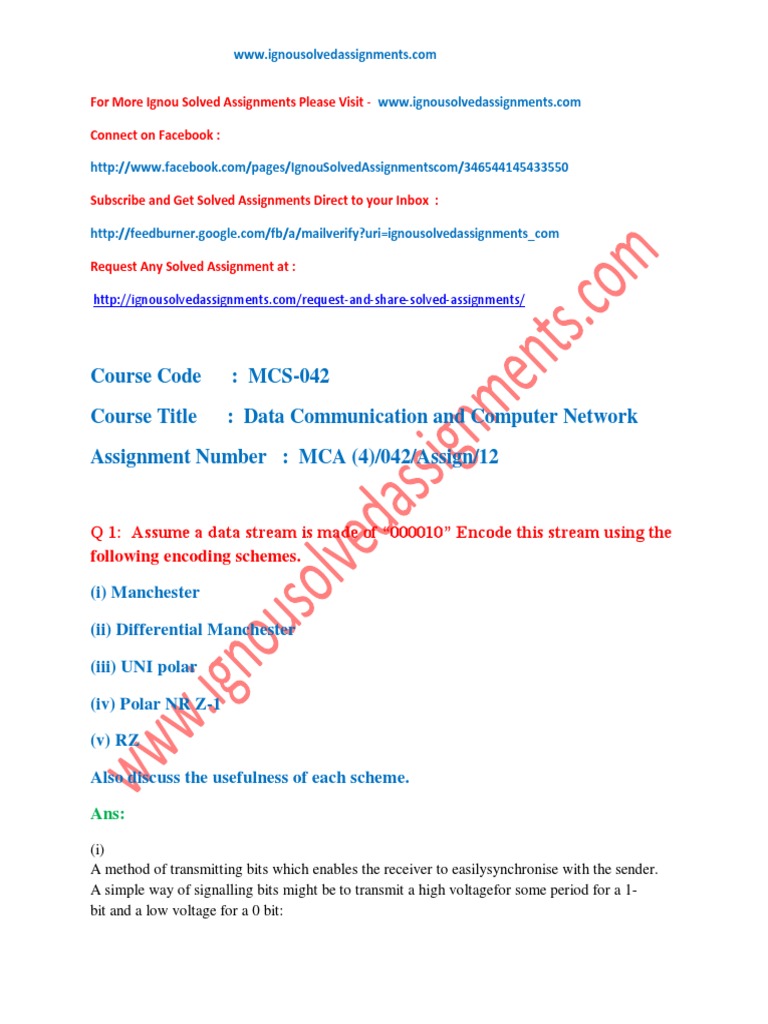 IGNOU MCA MCS-042 Assignment Guide | PDF | Transmission Control ...