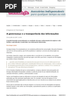 A Governanca e a Transparencia Das Informacoes