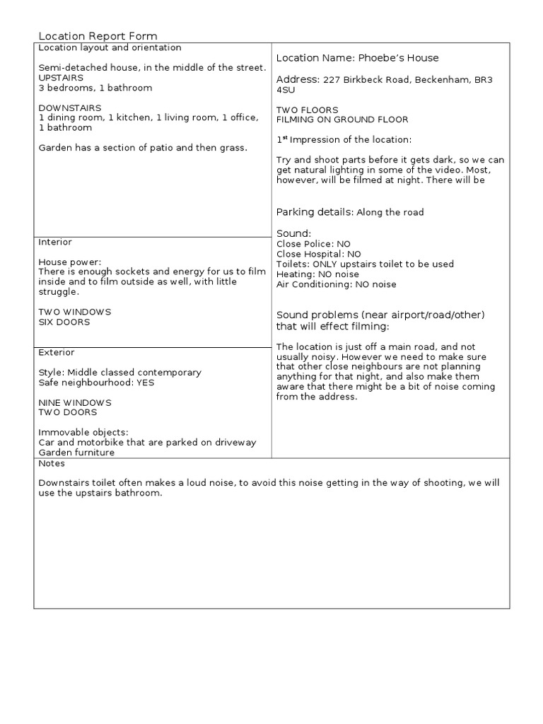Phoebe's House Location Details | PDF | Foreign Language Studies