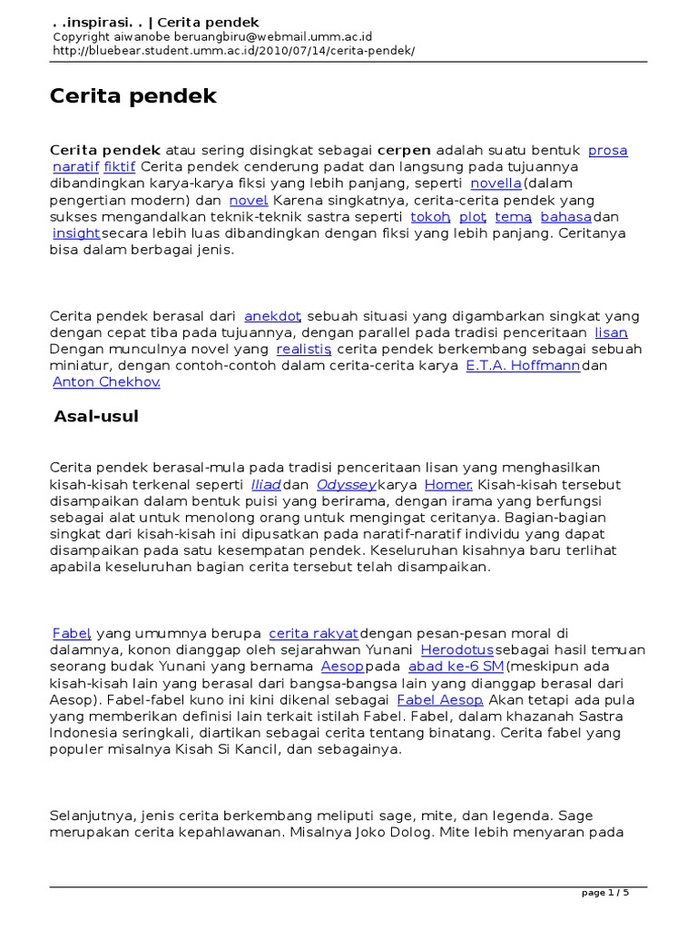 inspirasi Cerita pendek inspirasi Cerita pendek