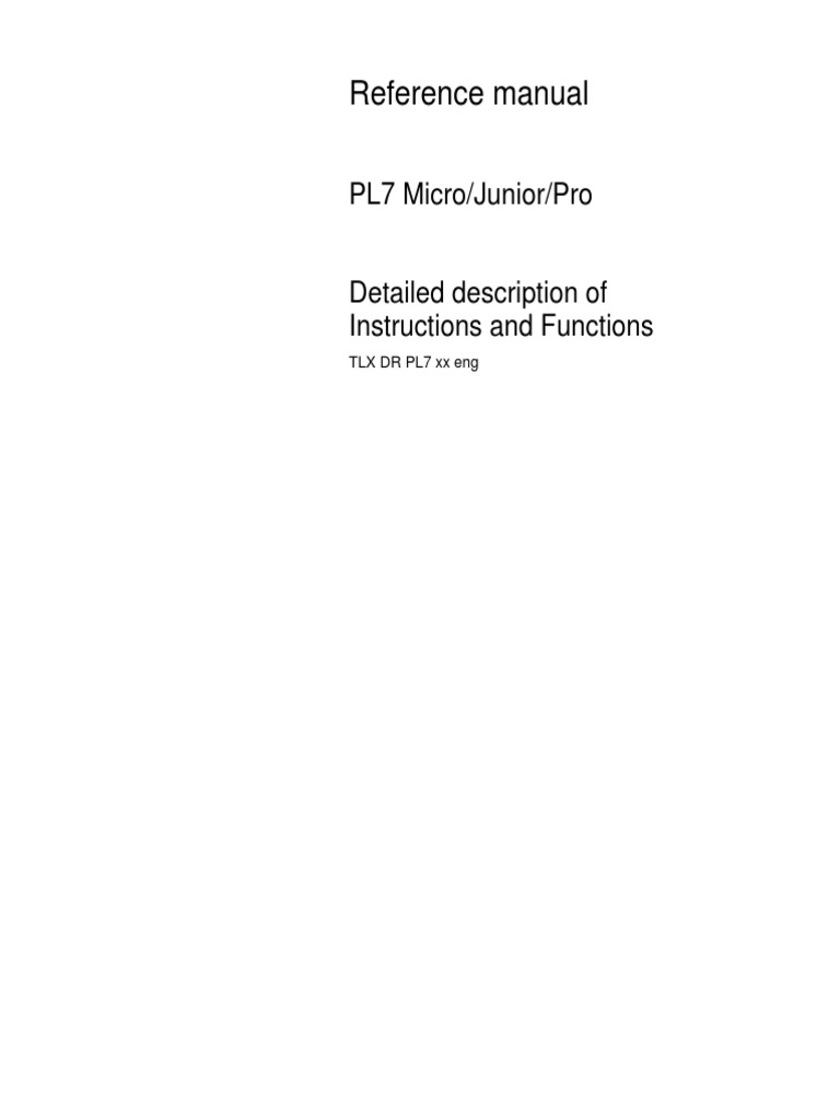 PL7 Reference Manual 1 | PDF | String (Computer Science) | Parameter ...