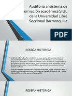 Auditoría al sistema de información académica SIUL