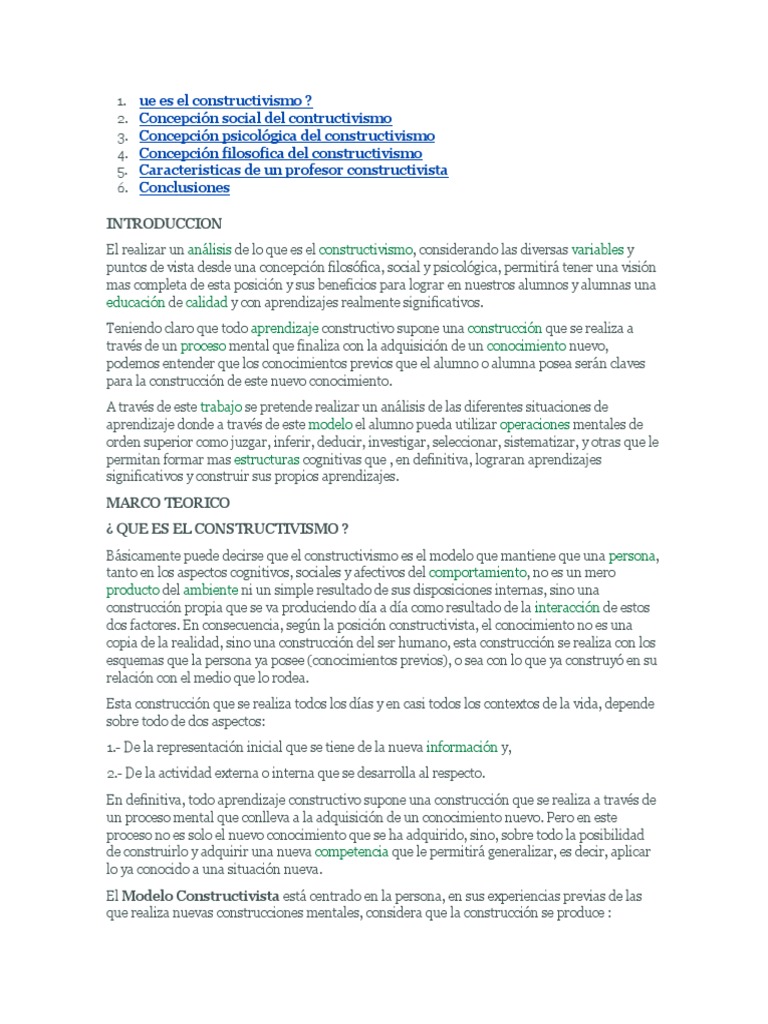 El Constructivismo | PDF | Constructivismo (filosofía de la educación ...