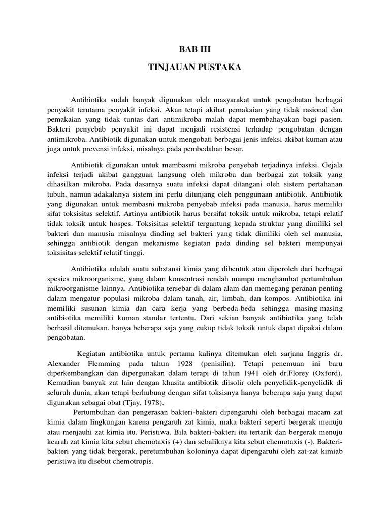 (Tinjauan Pustaka) Uji Sensitivitas Bakteri | PDF