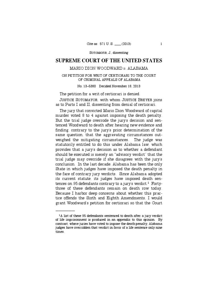 Sotomayor Dissent | PDF | Mitigating Factor | Capital Punishment In The ...