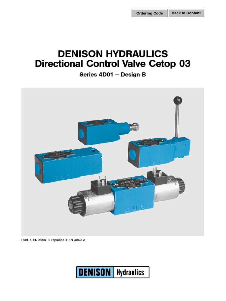 Denison Hydraulics Directional Control Valve Cetop 03 Series 4D01