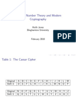 Classical Number Theory and Modern Cryptography: Keith Jones Binghamton University