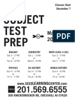 Subject Test Prep For May-June 2014 Test Flyer