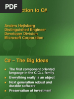 Introduction To C#: Anders Hejlsberg Distinguished Engineer Developer Division Microsoft Corporation