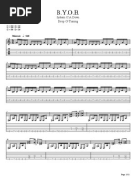 Stsyem of A Down - B.Y.O.B Guitar Tabs