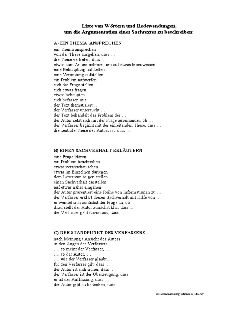 inhaltsangabe sachtext redemittel | Works | Philosophical Science