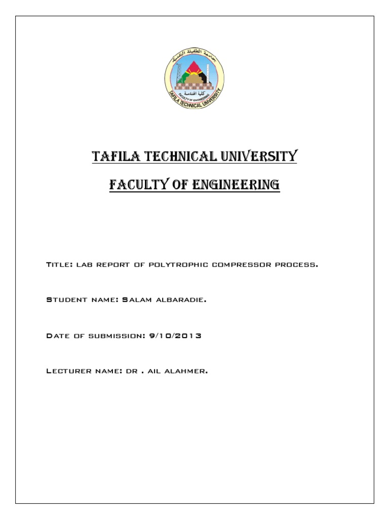 Polytropic Compressor Lab Report | PDF | Science & Mathematics