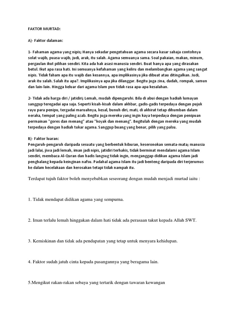 Faktor Murtad Pdf