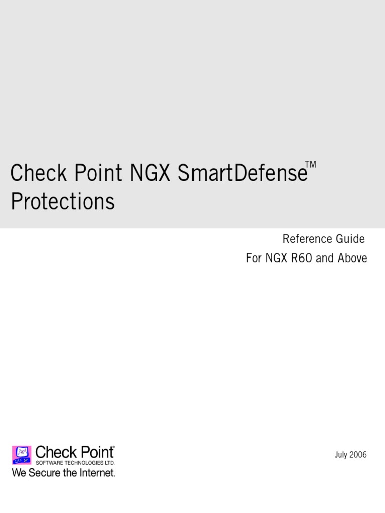 CheckPoint NGX SmartDefense Protections Reference Guide | PDF