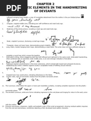 Sexual Deviations as Seen in Handwriting