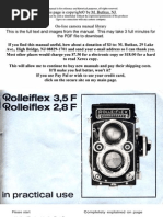 Rolleiflex 3.5F - User Manual