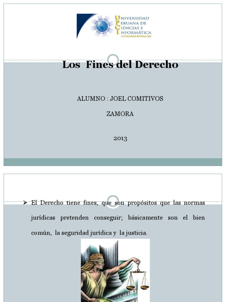 Fines Del Derecho | PDF | Principios éticos | Justicia