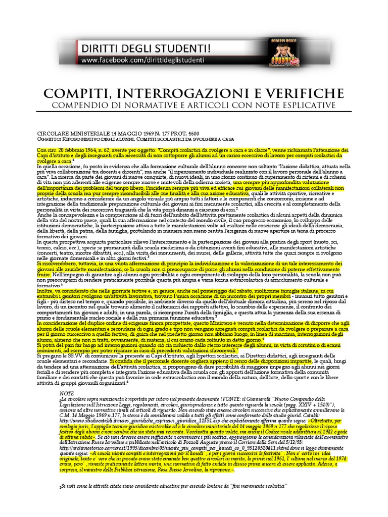 Compendio Compiti Weekend