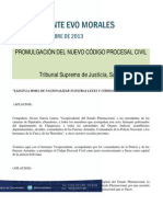 PROMULGACIÓN DEL NUEVO CÓDIGO PROCESAL CIVIL   19-11-13