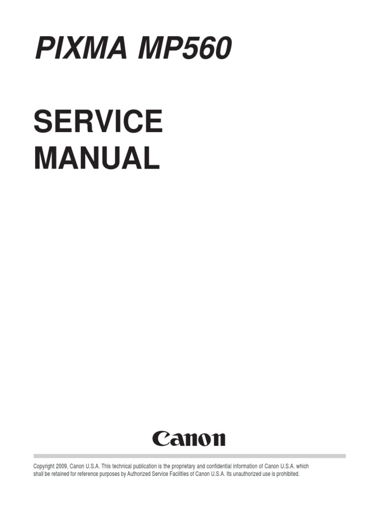 Canon Pixma Mp560 Service Manual | PDF | Image Scanner | Printer ...