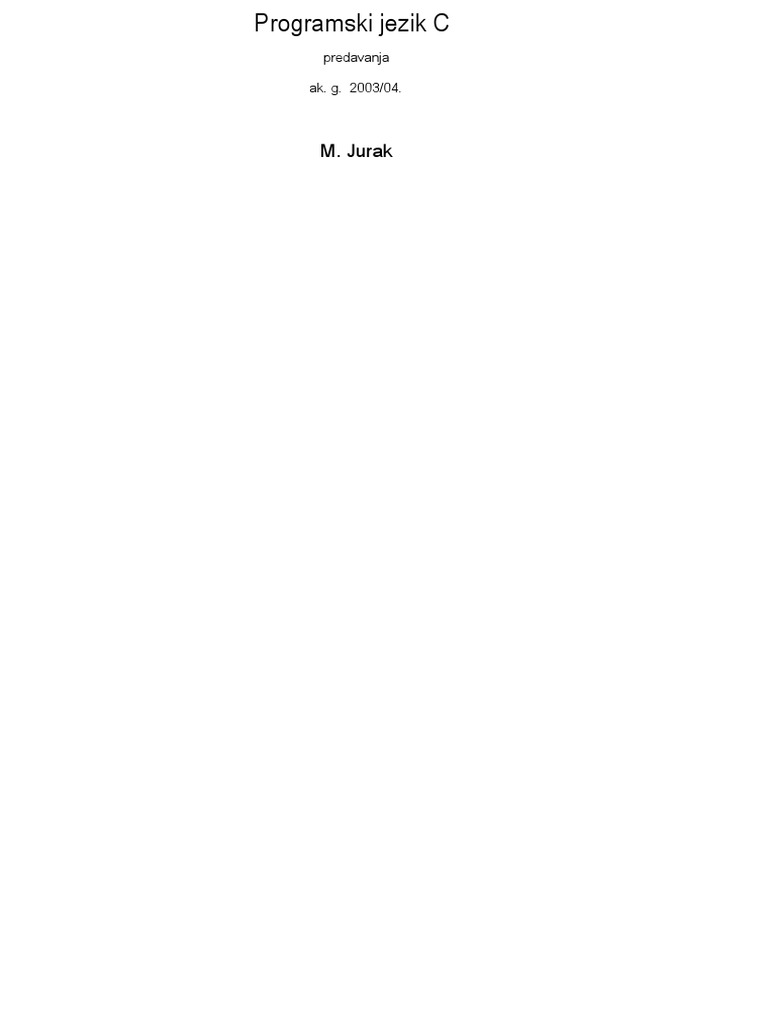 Programski Jezik C | PDF