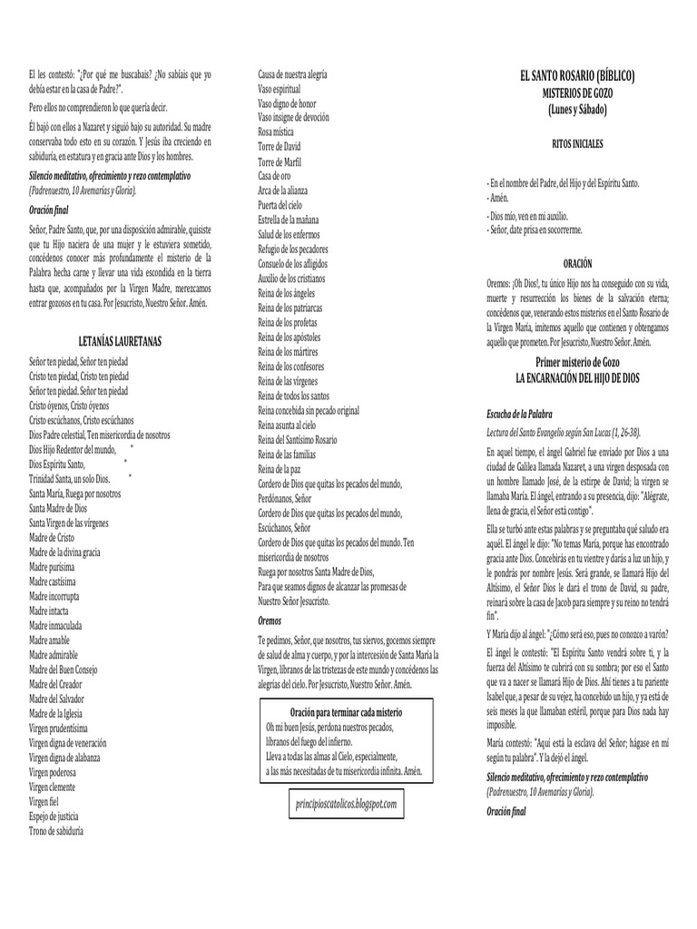 Guía Completa del Santo Rosario | PDF | María, madre de Jesús | Oración