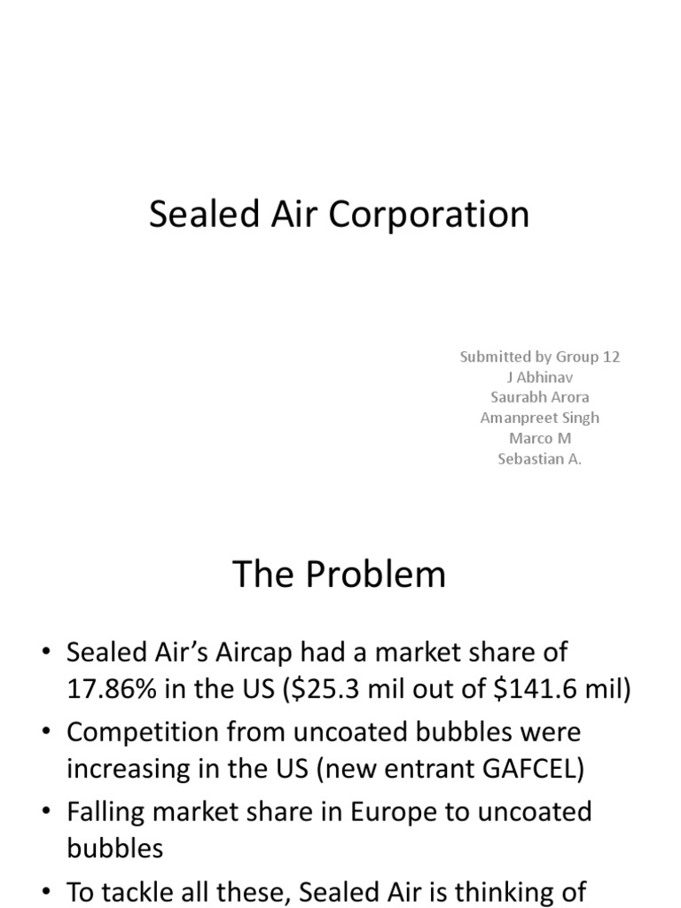 Sealed Air Corporation Packaging And Labeling Marketing